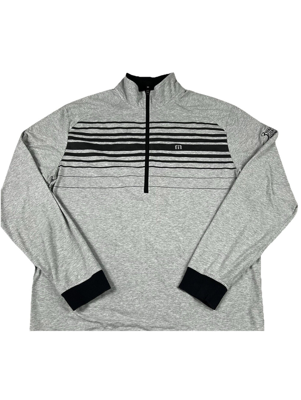 Travis Mathew Golf Pullover Men's Size XL Gray Black Warm Stylish Comfortable